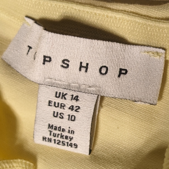 Pastel Yellow Frilly Peasant Top with Corset Style Bodice - Picture 5 of 7